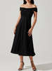 ASTR The Label Off the Shoulder Balto Dress - Black - Thumbnail 1
