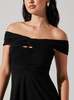ASTR The Label Off the Shoulder Balto Dress - Black - Thumbnail 2