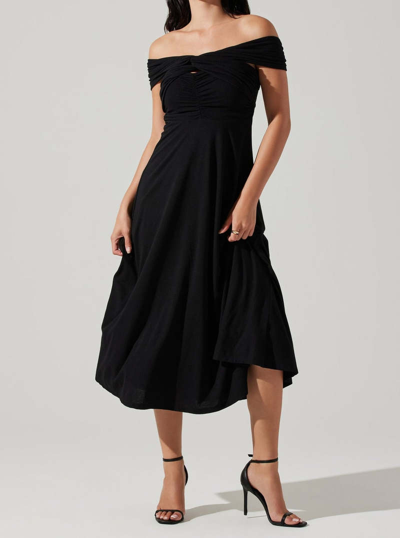 ASTR The Label Off the Shoulder Balto Dress - Black
