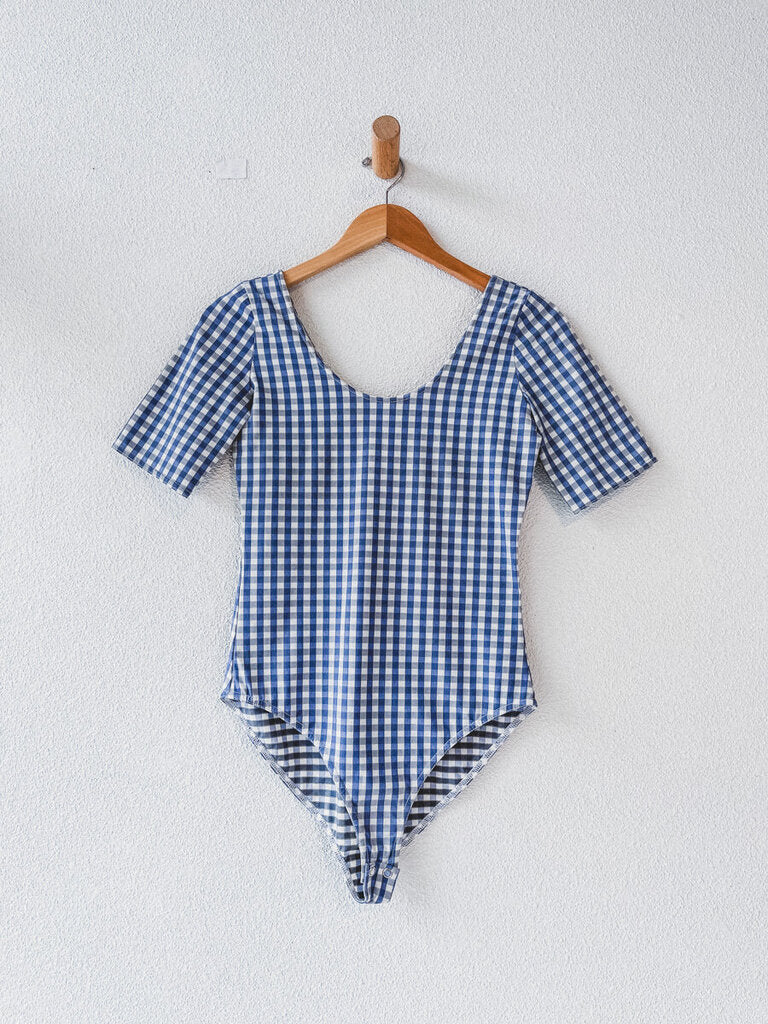 Maryam Nassir Zadeh Gingham Check Bodysuit - Blue/White