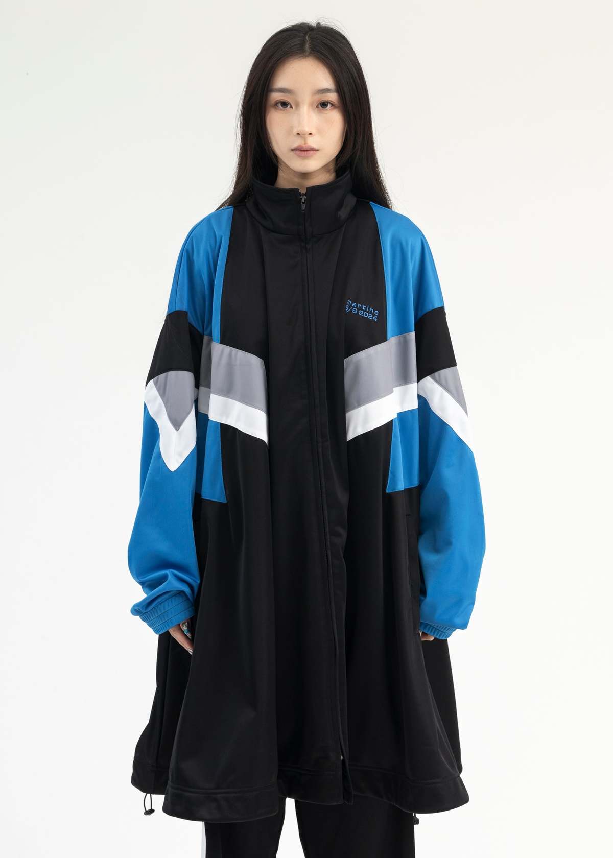 Martine Rose COMPRESSED TRACK JACKET - BLACK/BLUE/WHITE/GREY  