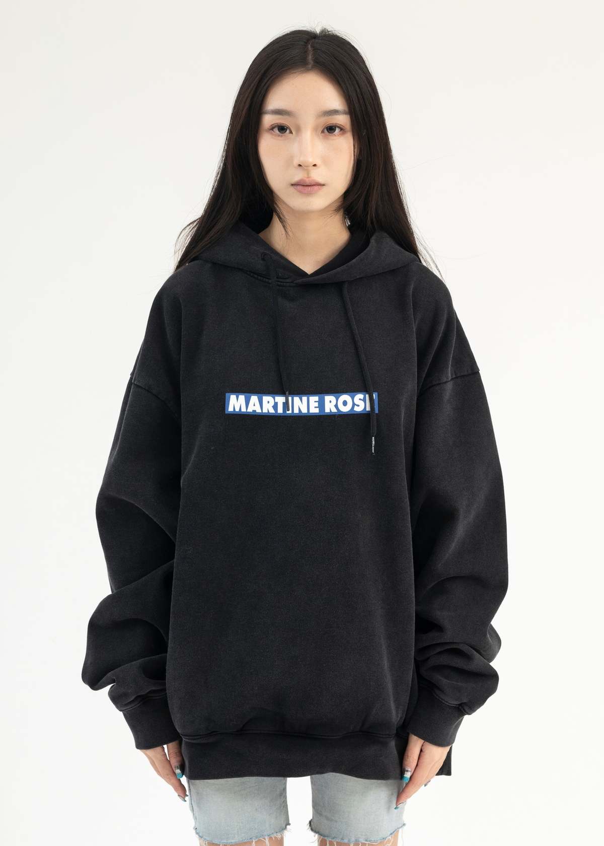 Martine Rose BLOW YOUR MIND CLASSIC HOODIE - BLACK PIGMENT