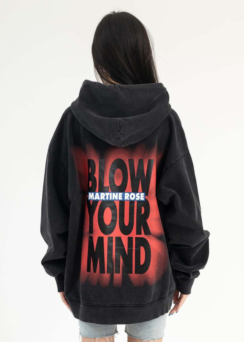 Martine Rose BLOW YOUR MIND CLASSIC HOODIE - BLACK PIGMENT