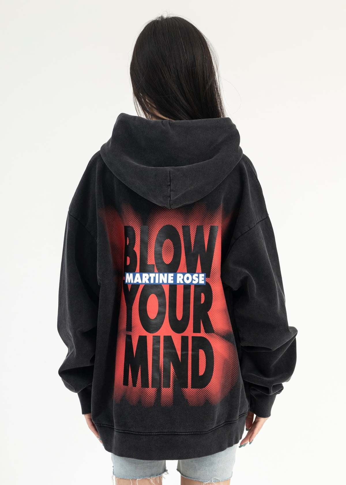 Martine Rose BLOW YOUR MIND CLASSIC HOODIE - BLACK PIGMENT