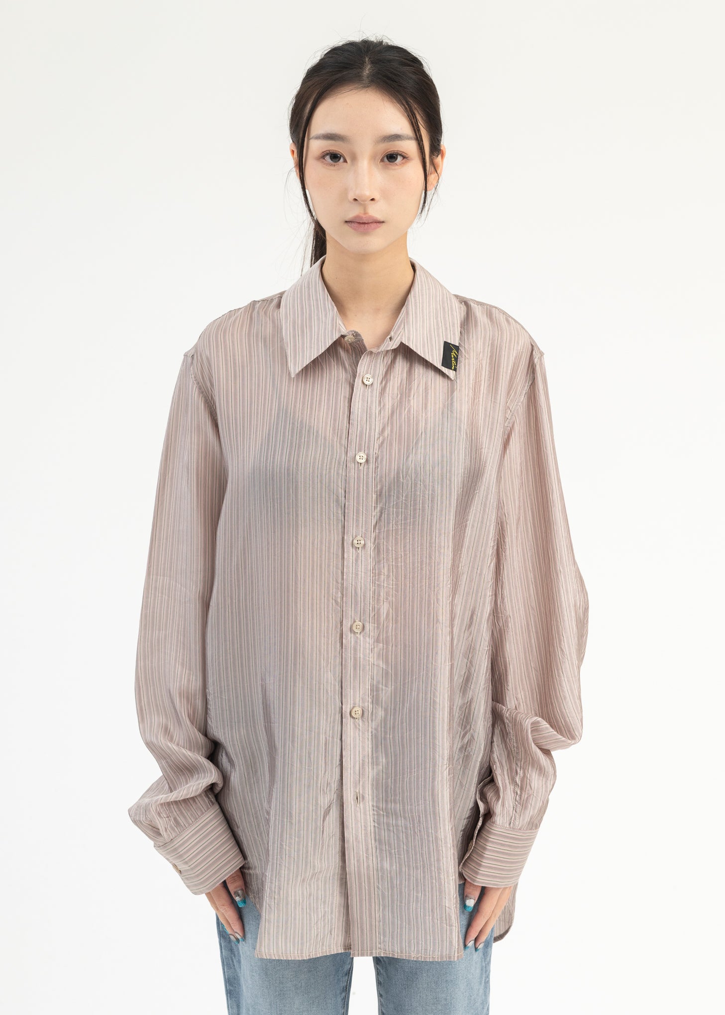 Matin rose Classic Stripe Shirt クラシックシャツ Martine Rose STRIPE CLASSIC SHIRT - PINK/GREY | Garmentory
