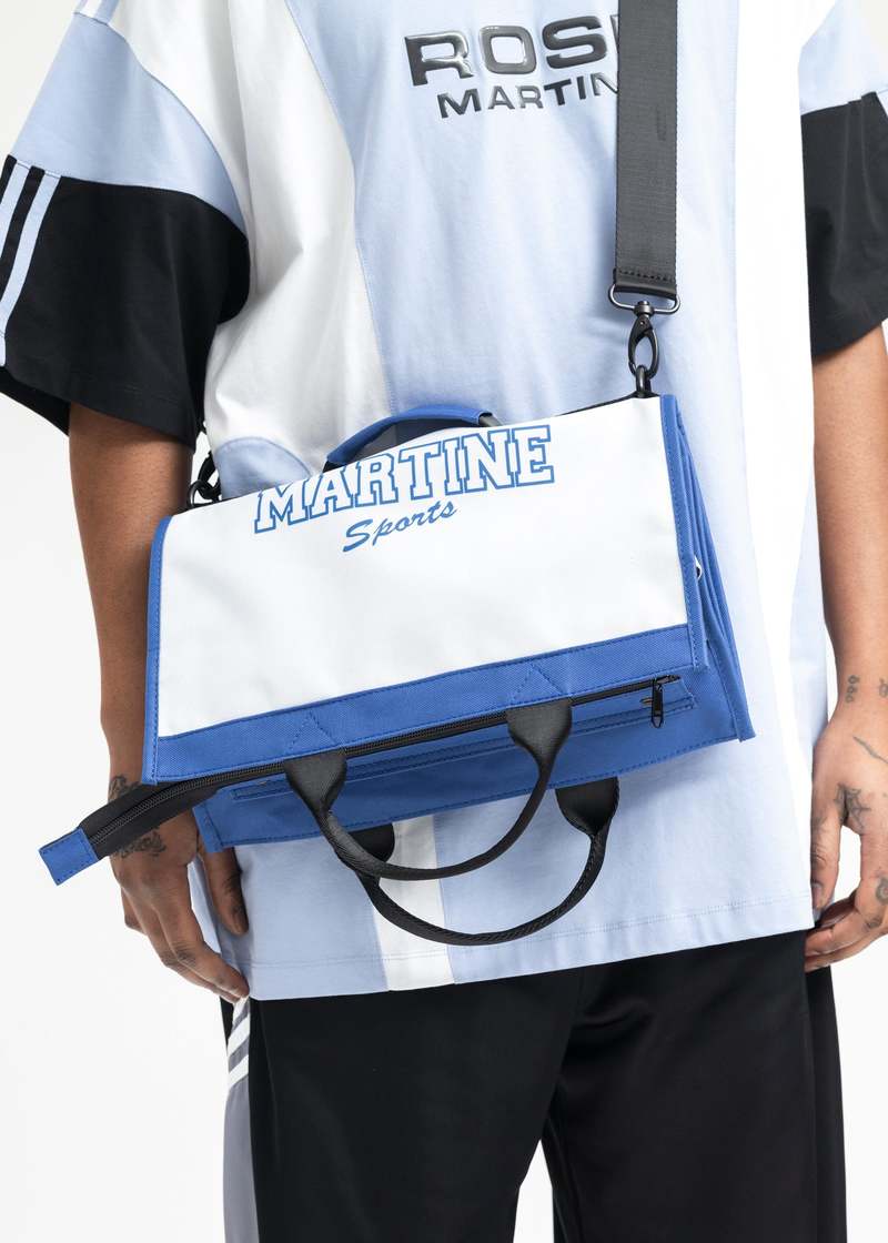 Martine Rose FOLDABLE CARRIER BAG - WHITE/BLUE | Garmentory