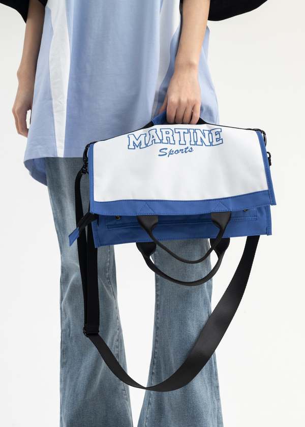 Martine Rose FOLDABLE CARRIER BAG - WHITE/BLUE | Garmentory