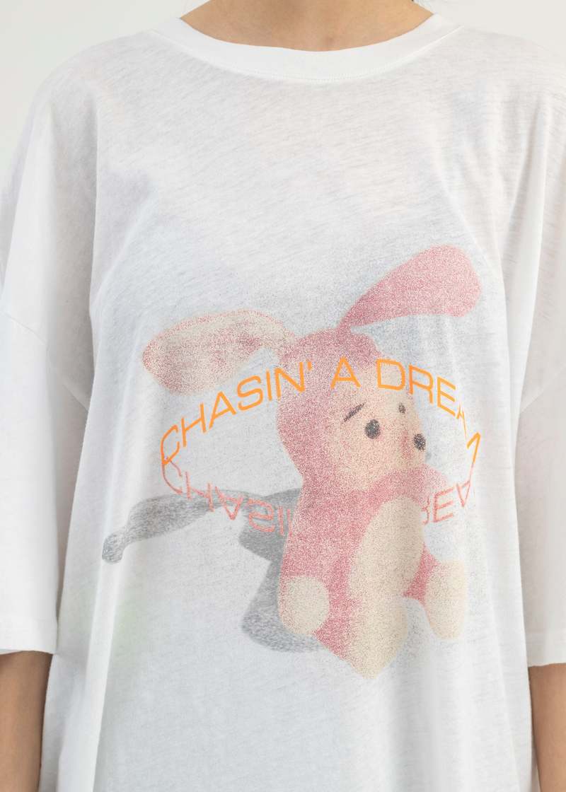 Martine Rose NOISY BUNNY OVERSIZED S S T SHIRT - WHITE