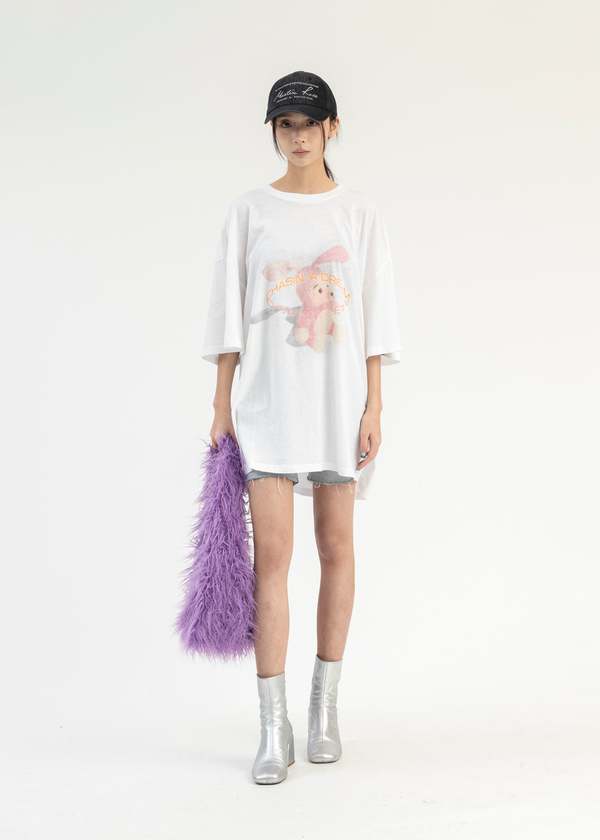 トップス MARTINE ROSE bunny-print cotton T-shirt Martine Rose Oversized BUNNY T-shirt with Graphic Print men
