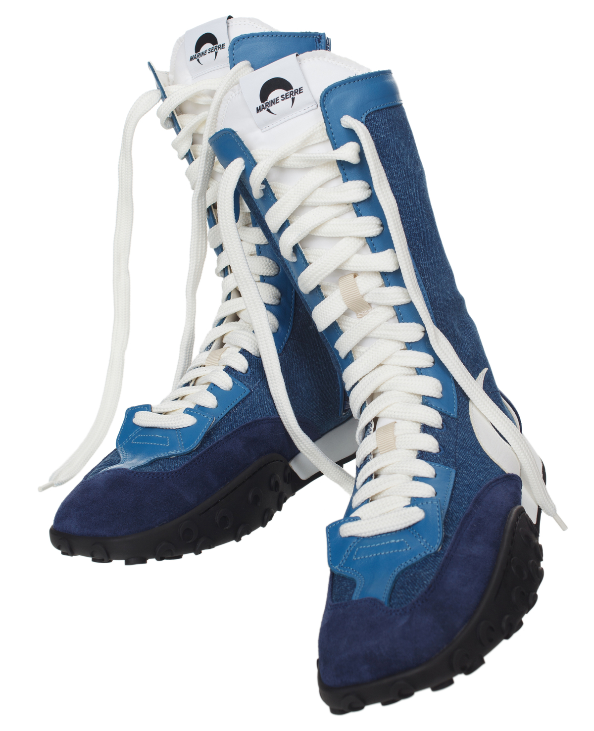 MARINE SERRE MS Rise High Sneakers - Blue | Garmentory