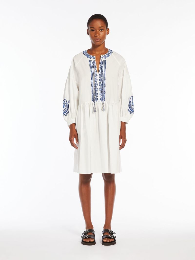 max mara weekend cotton poplin dress Jersey and cotton poplin dress, pink