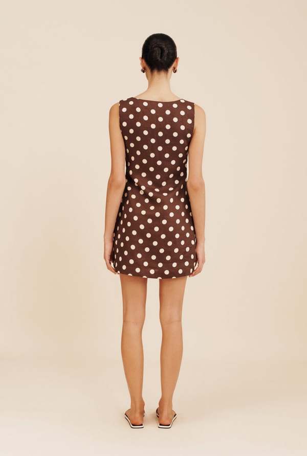 posse alice mini dress polka dot Posse Polka Dot Print Mini Dress w/ Tags - Brown Dresses, Clothing - WPOSS21675
