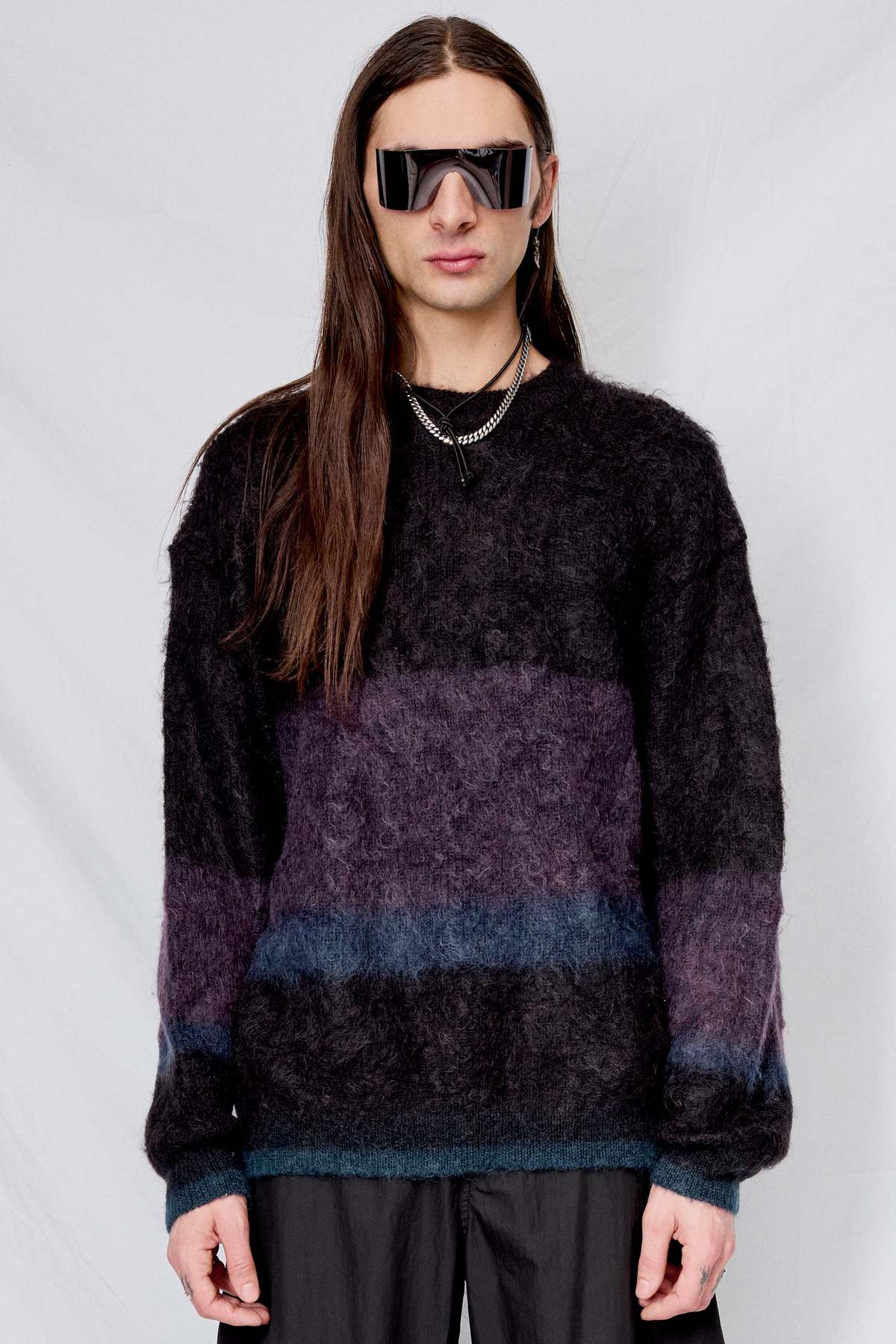 YOKE(ヨーク) STILL BORDER MOHAIR LONG STOLE YOKE(ヨーク