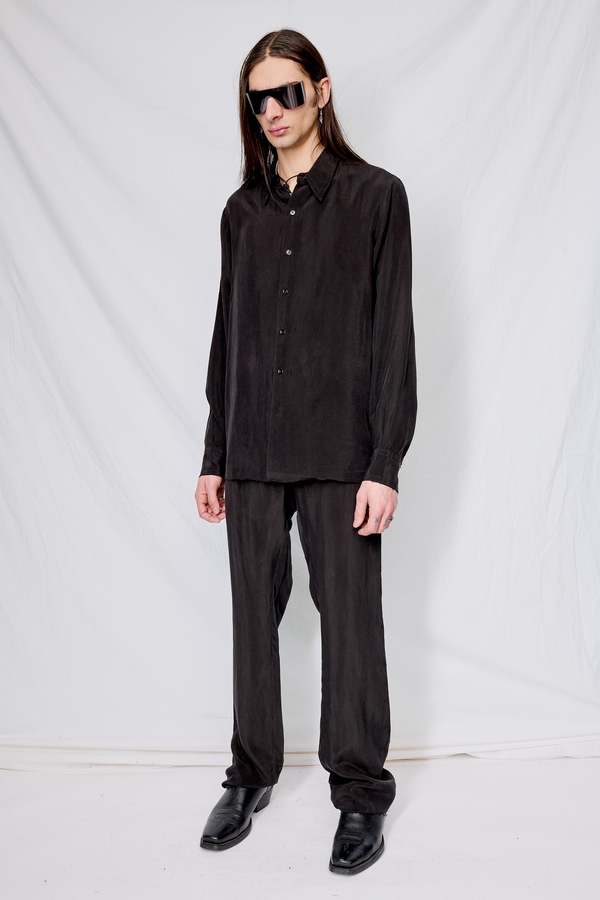 Gabriela Coll Garments No.260 Cupro Long Trousers - Black | Garmentory