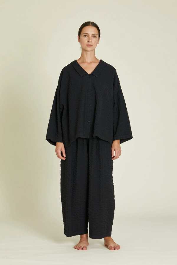 Black Crane Chelsea Collared Shirt - Black