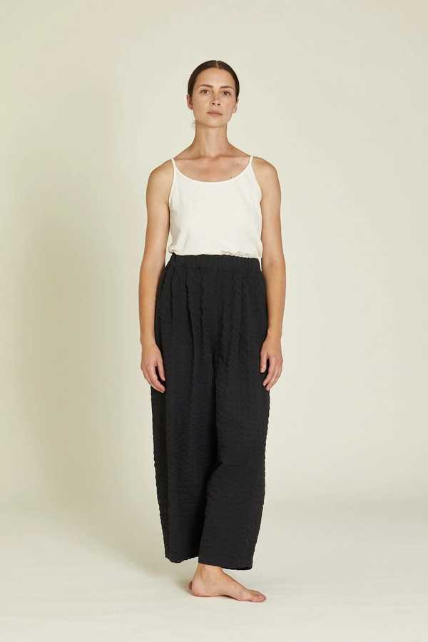 Black Crane Wide Pants - Black