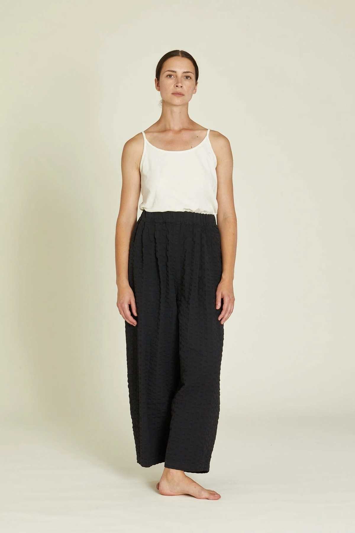 Black Crane Wide Pants - Black - Image 1 of 7