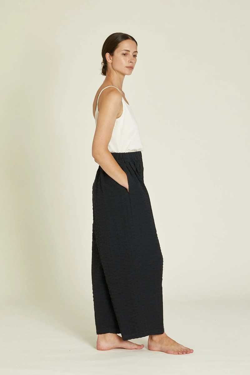 Black Crane Wide Pants - Black