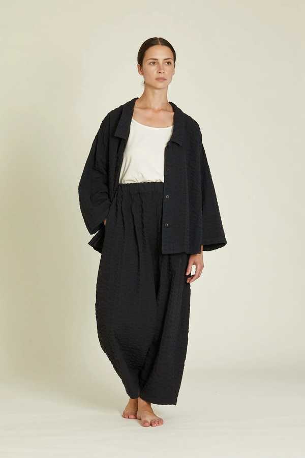Black Crane Wide Pants - Black