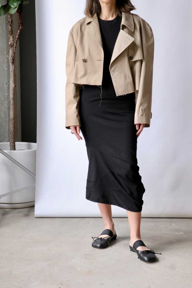 ★MM6 Maison Margiela★ Short trench jacket mud brown sand b MM6 Maison Margiela Cropped Trench Jacket - Mud Brown