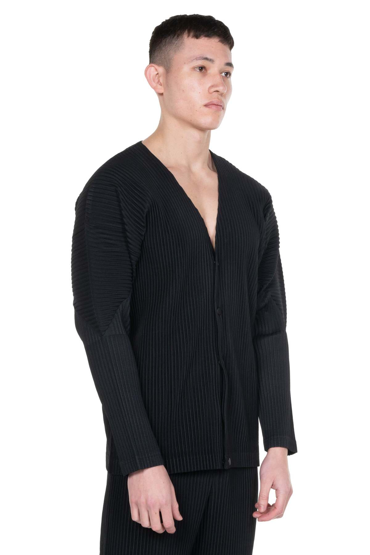 HOMME PLISSE ISSEY MIYAKE Basics Cardigan - Black | Garmentory