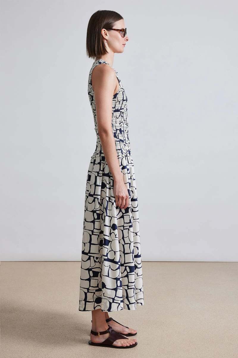 Apiece Apart Siempre Tank Maxi Dress - Klee Cream Circles Apiece Apart Siempre Tank Maxi Dress - Klee Cream Circles
