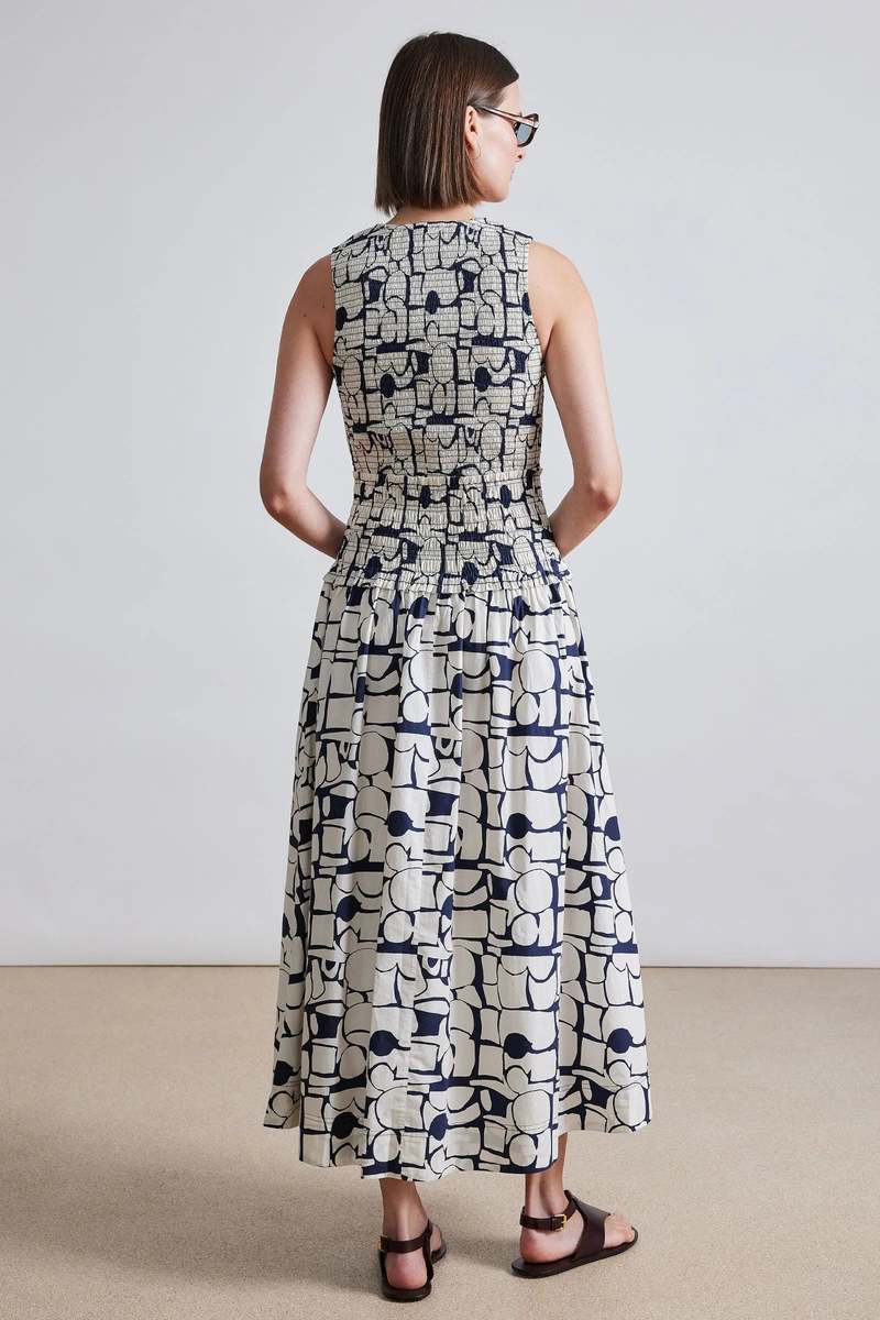 Apiece Apart Siempre Tank Maxi Dress - Klee Cream Circles Apiece Apart Siempre Tank Maxi Dress - Klee Cream Circles