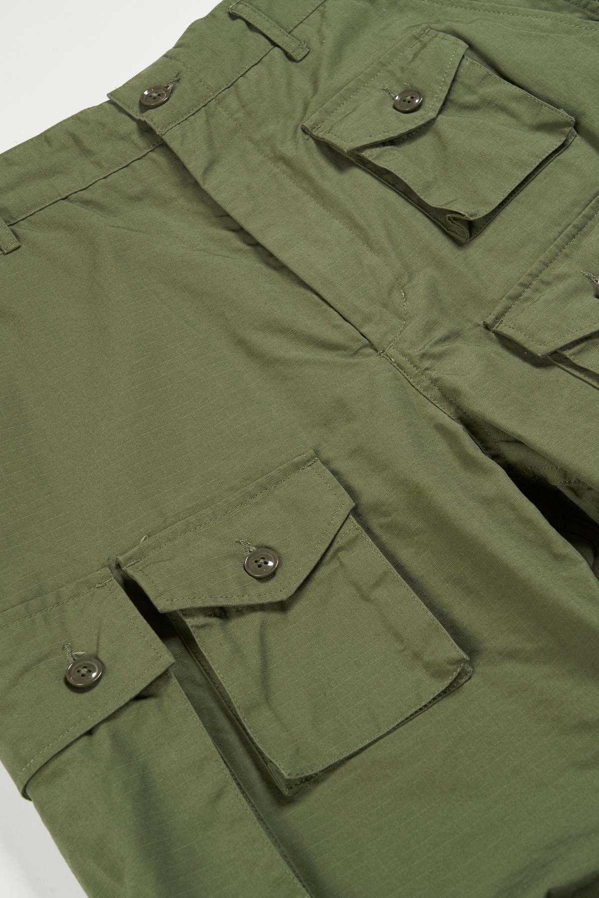 Engineered Garments FA Short - Olive Cotton Ripstop | Garmentory