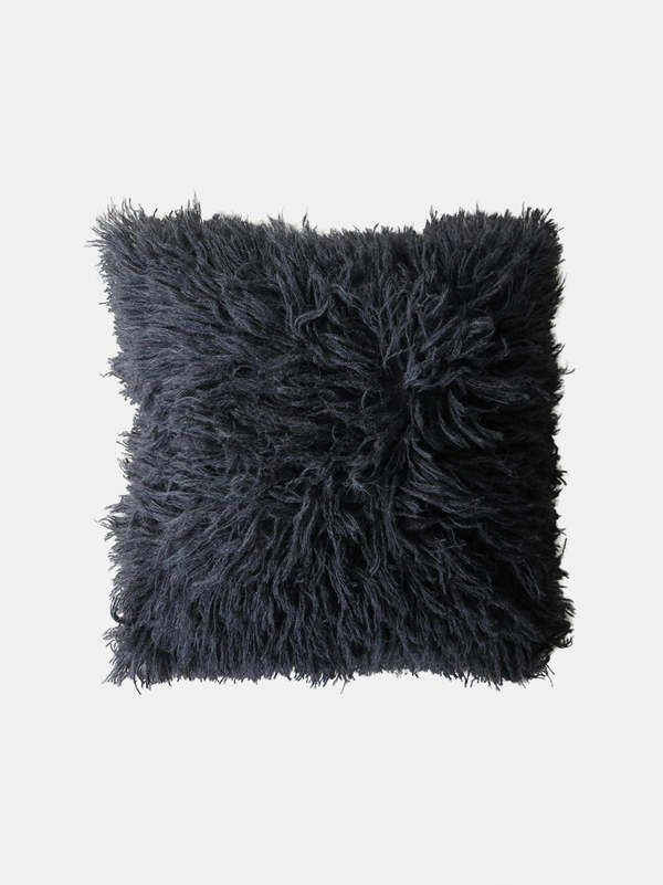 Erica Tanov Baby Alpaca Shag Pillow - Charcoal