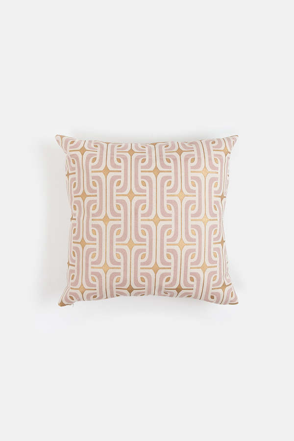 Erica Tanov Cotton Throw Pillow - Mauve And Gold Super 1965