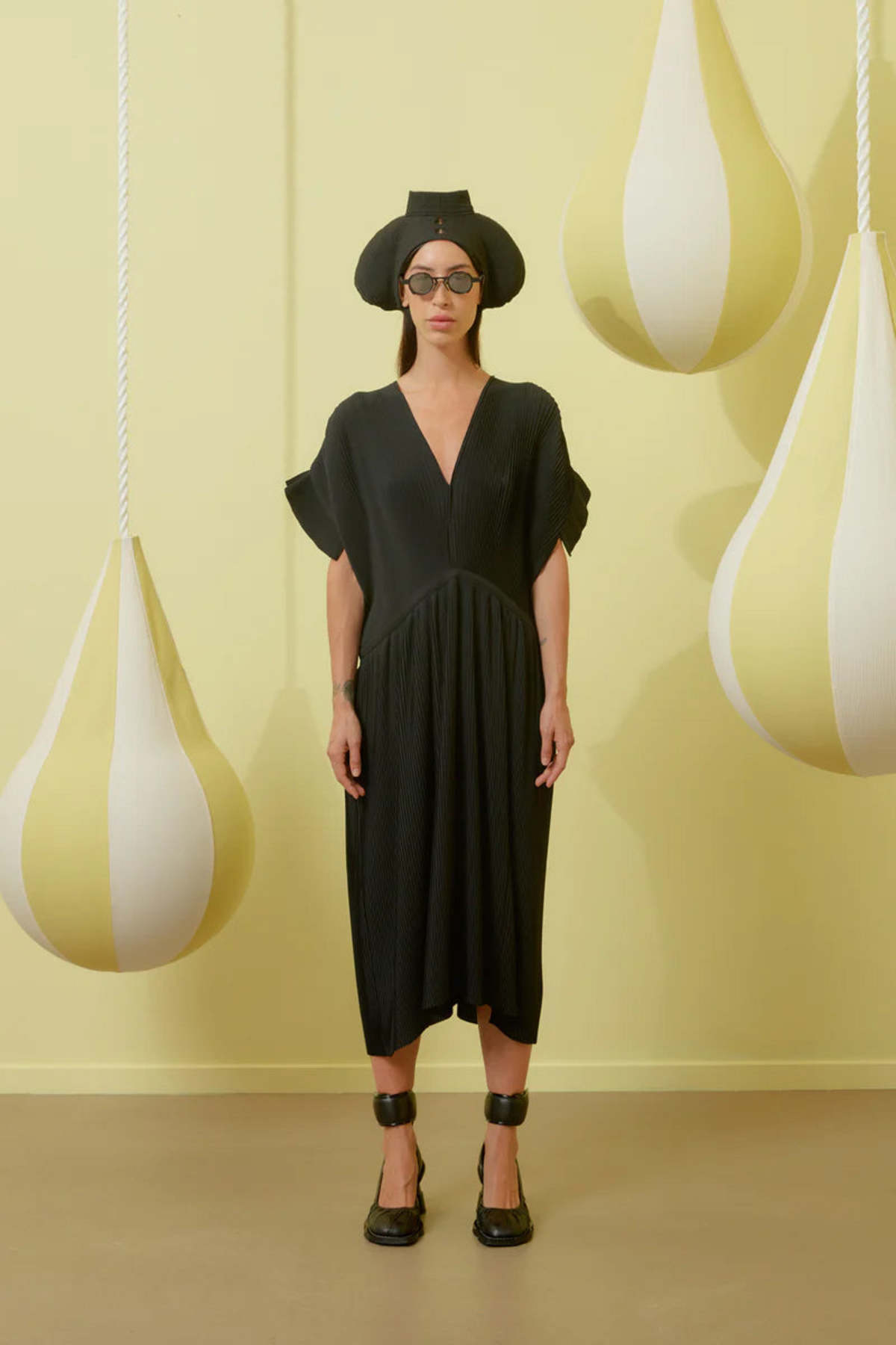Henrik Vibskov Transit Plisse Dress - Black | Garmentory
