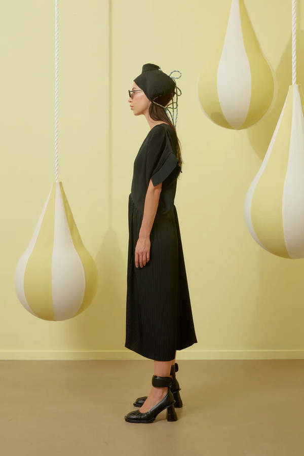Henrik Vibskov Transit Plisse Dress - Black | Garmentory