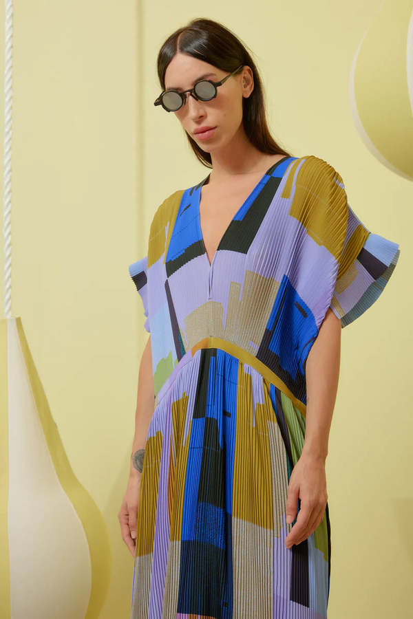 Henrik Vibskov Transit Plisse Dress - Boxes Overlap | Garmentory