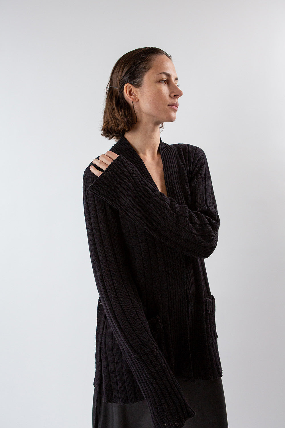 Custom Lounge Cardigan - ITY Black