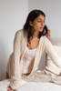 Erica Tanov Pima Cotton Lounge Cardigan - Natural - Thumbnail 1