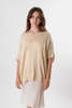 Erica Tanov Pima Cotton V Neck Cocoon Sweater - Natural - Thumbnail 7
