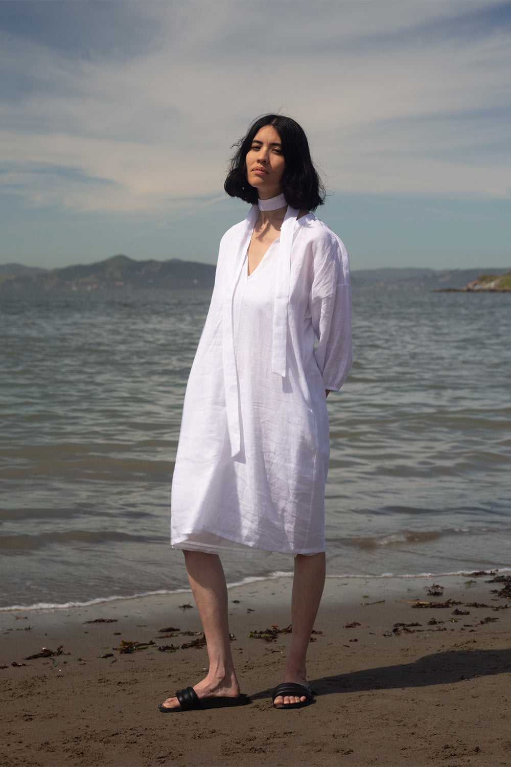 Erica Tanov Tynan Handkerchief Linen Dress - White Erica Tanov Tynan Handkerchief Linen Dress - White
