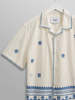 Wax London Didcot Shirt - Daisy Embroidery Ecru/Blue - Thumbnail 3