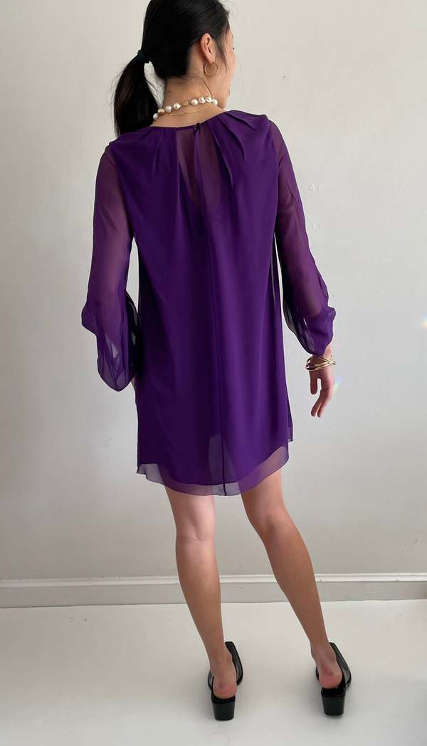 Vintage Y2K 100% Silk Chiffon DVF Cocktail Dress | Garmentory