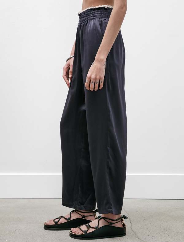 camiel fortgensCU CU 黒スラックス ウエストゴム Camiel Fortgens Straight Slack Poly Wool Twill Black – Neighbour