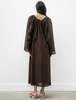 CristaSeya Gathered Dress - Dark Brown - Thumbnail 5