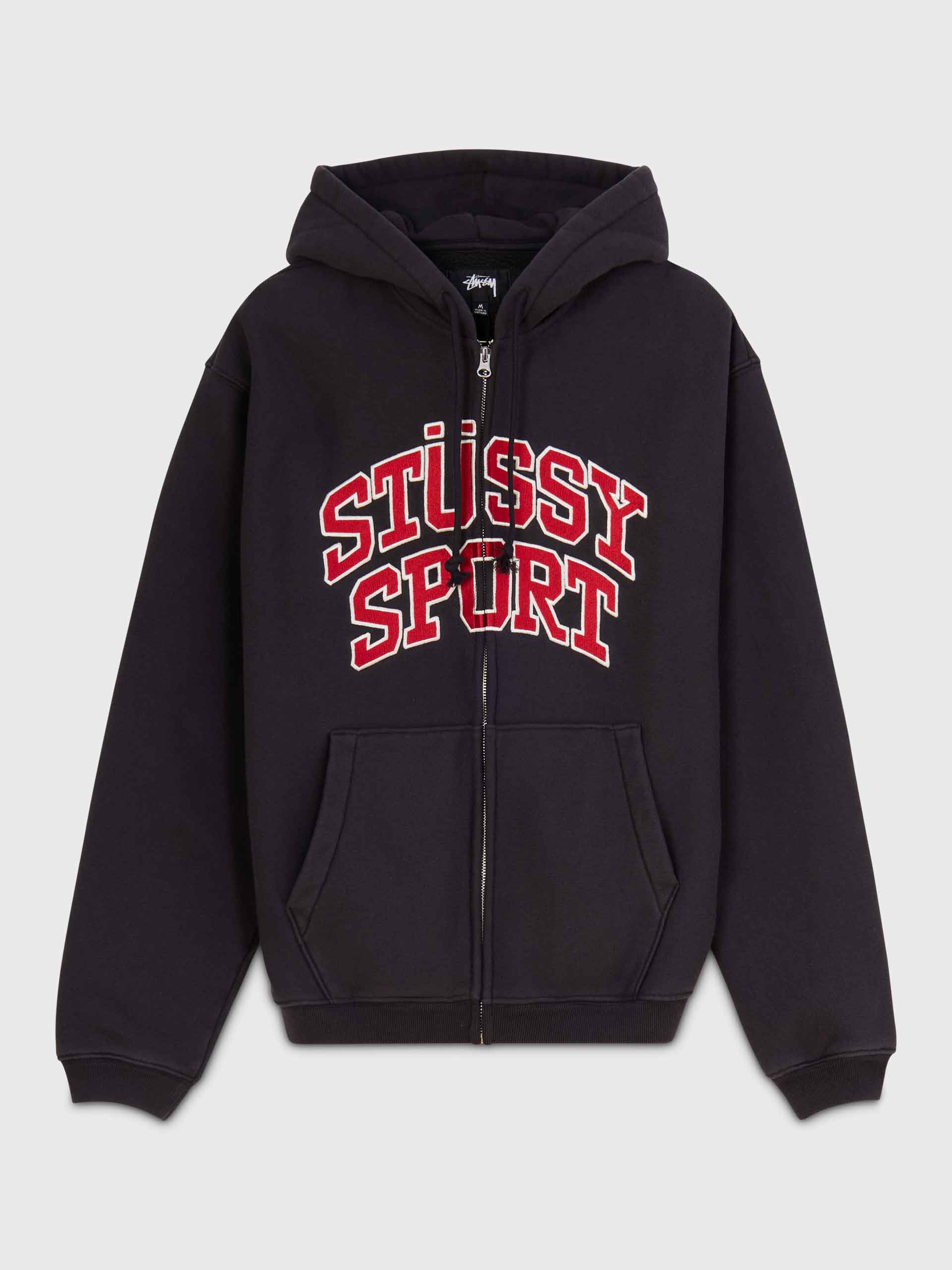 Stussy Sport Zip Hood sweatshirt - Black | Garmentory