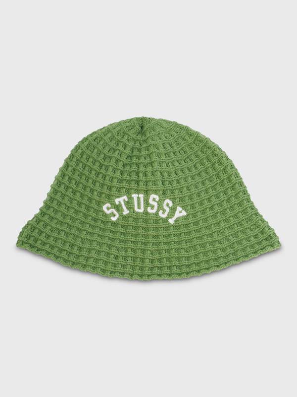 Stussy Waffle Knit Bucket Hat - Green | Garmentory