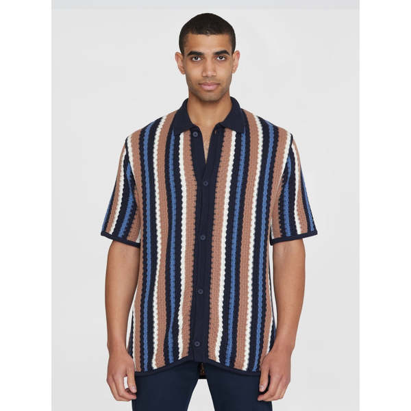 knowledge cotton apparel Loose short sleeve striped knitted