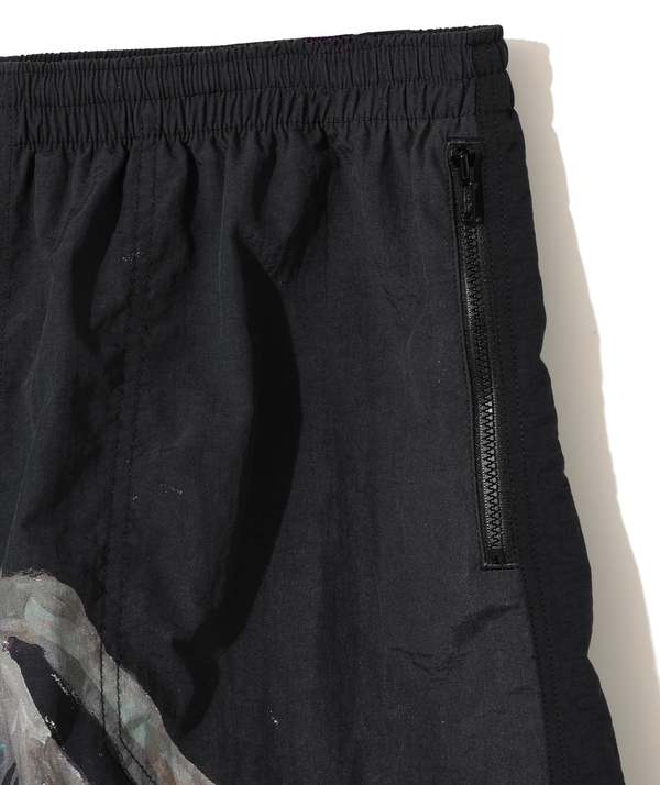 24SS UNDERCOVER Helen Verhoeven ショートパンツ Undercover Helen Verhoeven Art Printed Nylon Shorts - Black