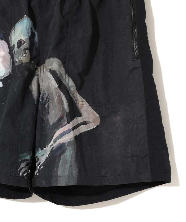 24SS UNDERCOVER Helen Verhoeven ショートパンツ Undercover Helen Verhoeven Art Printed Nylon Shorts - Black