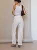 Sophie Rue Linen High Waist Pants - White - Thumbnail 3