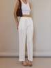 Sophie Rue Linen High Waist Pants - White - Thumbnail 4