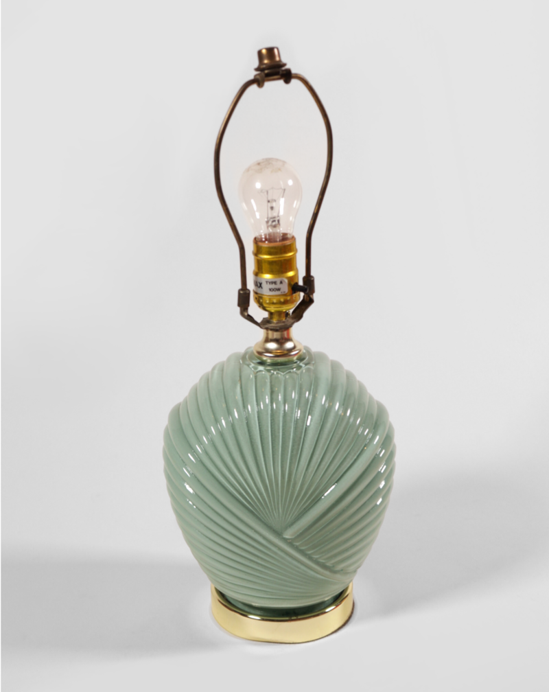 Finders Keepers To. Shell Art Deco Lamp - Sage