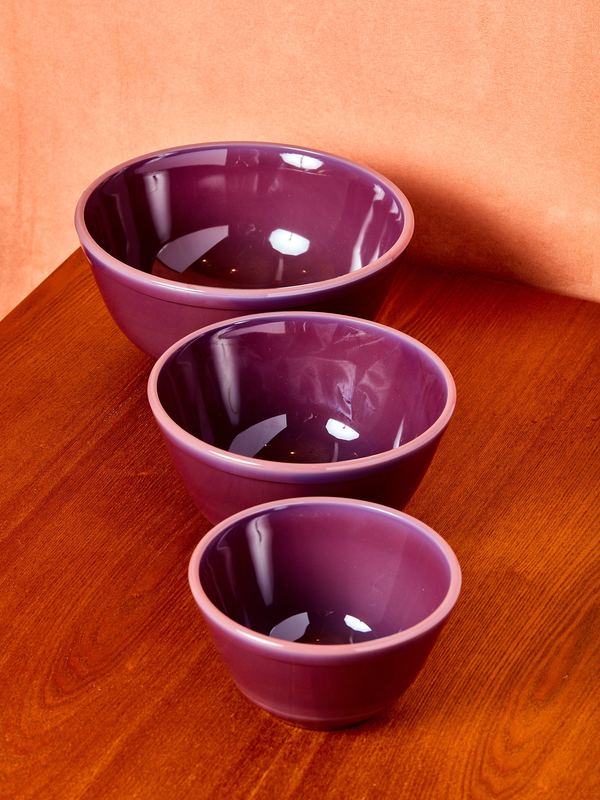 Mosser Glass Eggplant Milk Glass Mixing Bowl Set (of 3) Garmentory